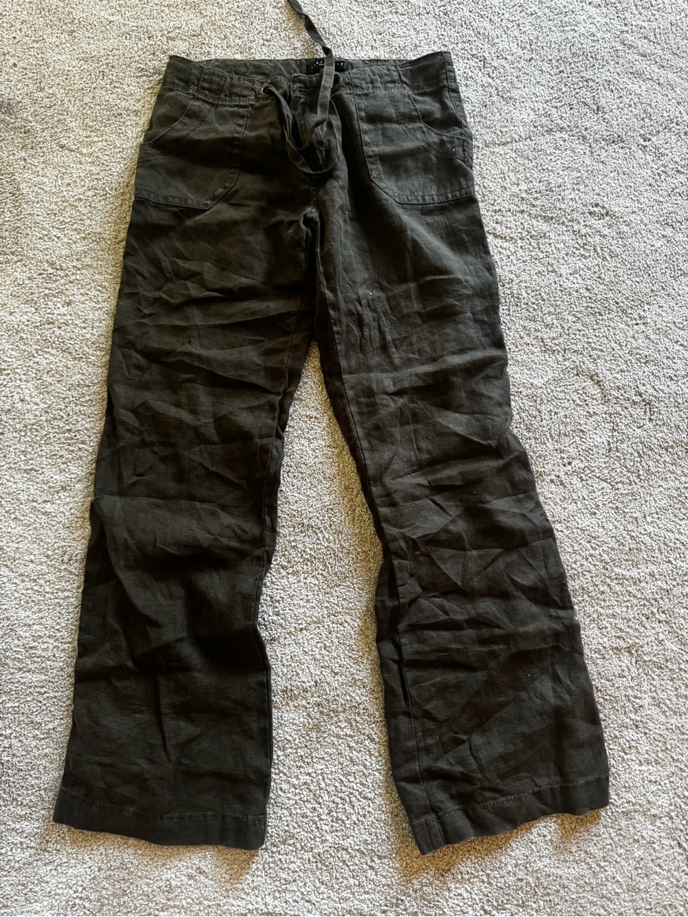 Sanctuary 100 ％ Linen dark green pants Size 27